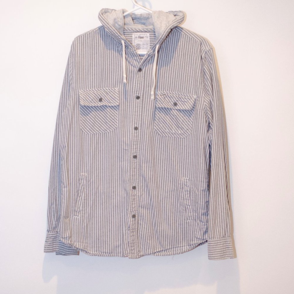Bullhead 44MM Hoodie Button Down Long Sleeve Shirt
